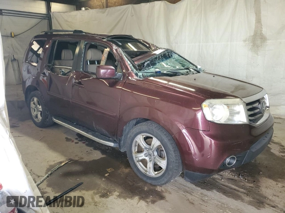 2013 Honda Pilot EX-L with VIN 5FNYF4H56DB046111, listed as a Copart auction lot 55893615 with 215,679 mi miles and Salvage Title. Bid and sale history available at DreamBid. Image 4.