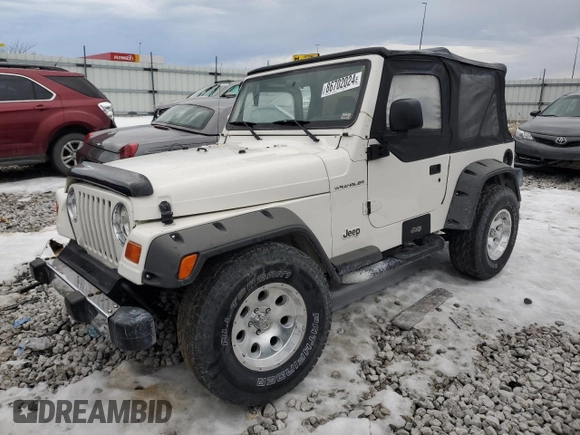 1999 Jeep Wrangler SE with VIN 1J4FY29P6XP452304, listed as a Copart auction lot 86702024 with 141,896 mi miles and Salvage Title. Bid and sale history available at carsss.com. Image 1.