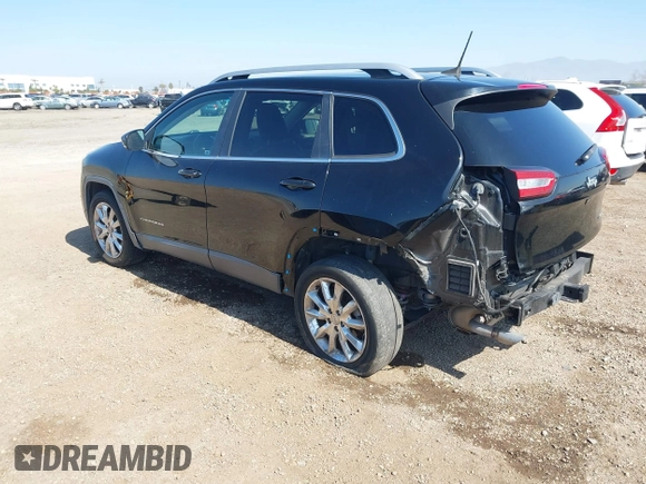 2017 Jeep Cherokee Limited with VIN 1C4PJLDB3HW523076, listed as a IAAI auction lot 41612129 with 94,970 mi miles. Bid and sale history available at carsss.com. Image 3.
