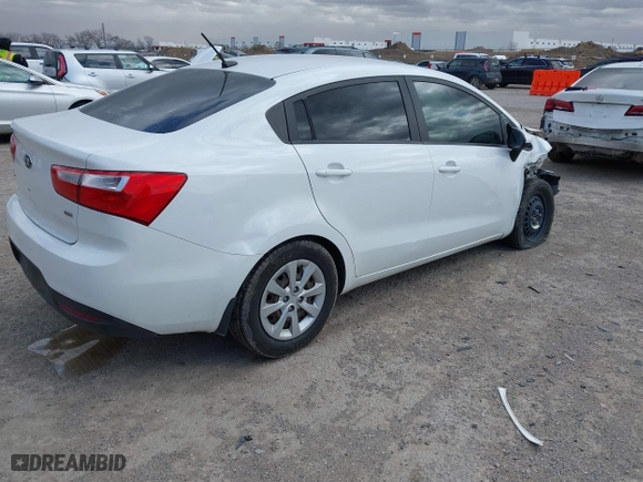 2013 Kia Rio LX with VIN KNADM4A3XD6236578, listed as a IAAI auction lot 41722410 with 174,894 mi miles. Bid and sale history available at carsss.com. Image 4.