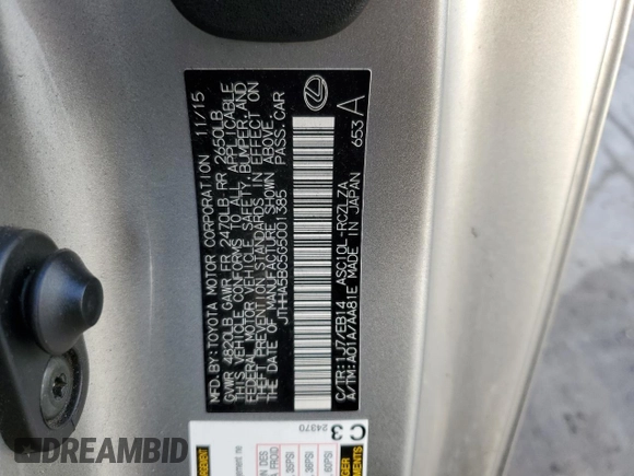 2016 Lexus RC 200t F Sport z VIN JTHHA5BC5G5001385, wystawiony jako Copart lot #48736855 z przebiegiem 123 957 mil mil oraz Szkoda całkowita • Salvage title. Historia ofert i sprzedaży dostępna na DreamBid. Obrazek 15.