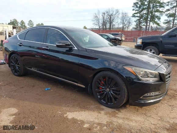 2015 Hyundai Genesis 5.0L with VIN KMHGN4JF7FU086088, listed as a IAAI auction lot 41532546 with 101,655 mi miles. Bid and sale history available at carsss.com. Image 1.