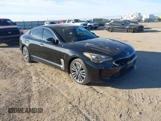 2018 Kia Stinger Premium with VIN KNAE25LA1J6014213, listed as a IAAI auction lot 41273234 with 66,020 mi miles. Bid and sale history available at carsss.com. Image 1.