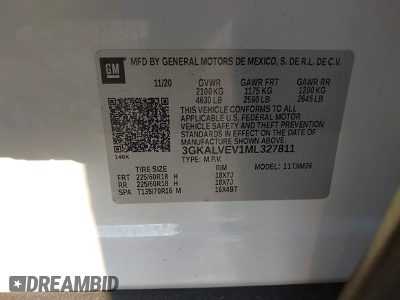2021 GMC Terrain SLT z VIN 3GKALVEV1ML327811, wystawiony jako IAAI lot #41763301 z przebiegiem 48 774 mil mil oraz . Historia ofert i sprzedaży dostępna na DreamBid. Obrazek 9.