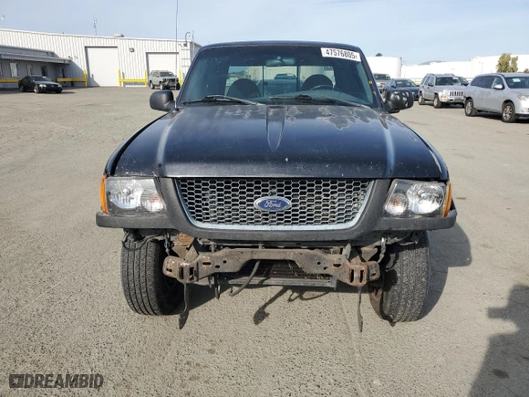 2002 Ford Ranger XL Fleet with VIN 1FTYR44V72PB53023, listed as a Copart auction lot 47576805 with 217,483 mi miles and Salvage Title. Bid and sale history available at carsss.com. Image 5.