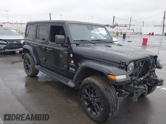 2024 Jeep Wrangler Sahara with VIN 1C4RJXP63RW148483, listed as a IAAI auction lot 41906879 with 32,509 mi miles and . Bid and sale history available at DreamBid. Image 1.