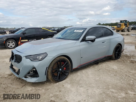 2022 BMW 2 Series 230i with VIN 3MW23CM02N8C35067, listed as a Copart auction lot 88722915 with 77,259 mi miles and Non Repairable. Bid and sale history available at carsss.com. Image 1.