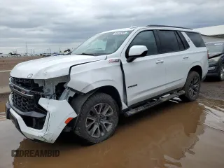 2021 Chevrolet Tahoe Z71 with VIN 1GNSKPKD1MR350497, listed as a Copart auction lot 59496365 with 56,437 mi miles and Salvage title. Bid and sale history available at DreamBid. Image 1.