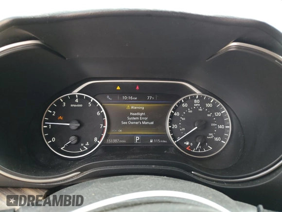 2016 Nissan Maxima Platinum with VIN 1N4AA6APXGC375022, listed as a Copart auction lot 58364695 with 151,387 mi miles and Salvage title. Bid and sale history available at DreamBid. Image 9.