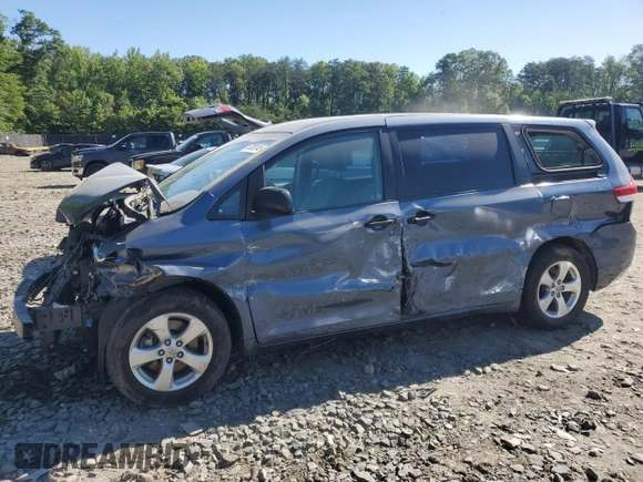 2013 Toyota Sienna L with VIN 5TDZK3DC7DS381775, listed as a Copart auction lot 57252145 with 221,160 mi miles and Salvage title. Bid and sale history available at DreamBid. Image 1.