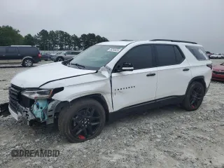2020 Chevrolet Traverse Premier with VIN 1GNEVKKW8LJ305255, listed as a Copart auction lot 58295525 with 57,048 mi miles and Salvage title. Bid and sale history available at DreamBid. Image 1.