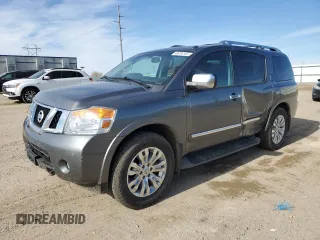 2015 Nissan Armada Platinum z VIN 5N1BA0NE4FN609366, wystawiony jako Copart lot #48256155 z przebiegiem 125 468 mil mil oraz Szkoda całkowita • Salvage title. Historia ofert i sprzedaży dostępna na DreamBid. Obrazek 1.