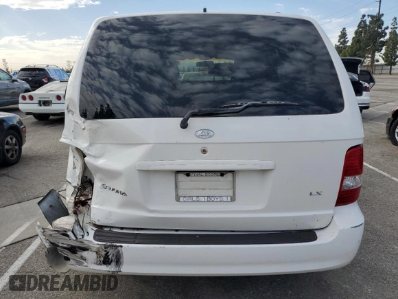 2005 Kia Sedona LX with VIN KNDUP132356623195, listed as a Copart auction lot 46623545 with 173,049 mi miles and Salvage Title. Bid and sale history available at carsss.com. Image 6.