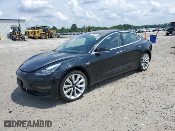 2018 Tesla Model 3 Long Range Battery with VIN 5YJ3E1EA3JF035530, listed as a Copart auction lot 53933835 with 53,697 mi miles and Salvage Title. Bid and sale history available at DreamBid. Image 1.