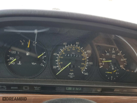1987 Mercedes-Benz 300 Series 300SDL with VIN WDBCB25D4HA324393, listed as a Copart auction lot 45487265 with 245,723 mi miles and Salvage Title. Bid and sale history available at carsss.com. Image 9.