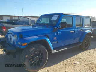 2022 Jeep Wrangler Unlimited Sahara z VIN 1C4JJXP64NW192452, wystawiony jako IAAI lot #41631295 z przebiegiem 23 738 mil mil oraz . Historia ofert i sprzedaży dostępna na DreamBid. Obrazek 2.