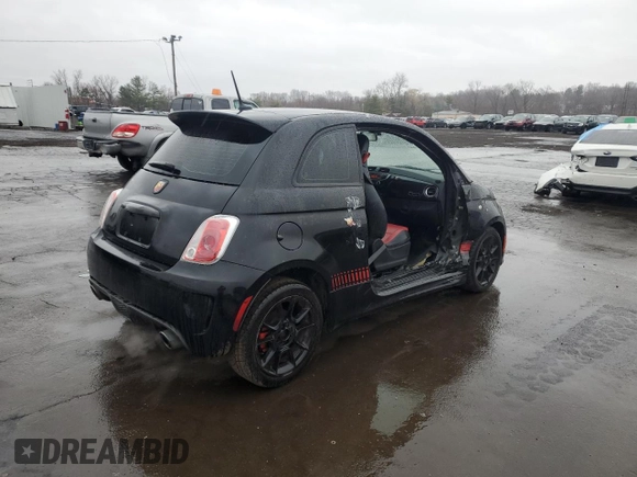 2012 FIAT 500 Abarth with VIN 3C3CFFFH8CT351617, listed as a Copart auction lot 50002195 with 84,996 mi miles and Salvage title. Bid and sale history available at DreamBid. Image 3.