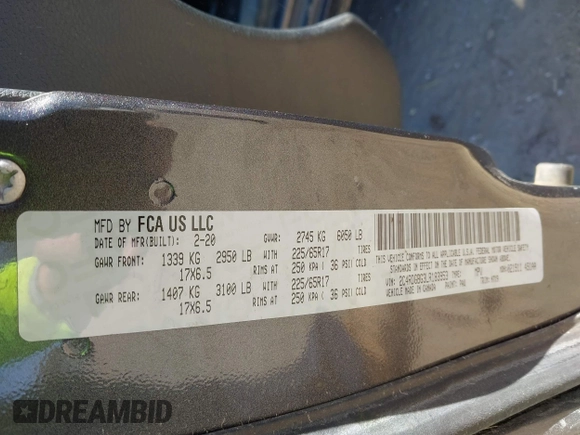 2020 Dodge Grand Caravan SE with VIN 2C4RDGBG3LR183953, listed as a IAAI auction lot 41671786 with 87,122 mi miles and . Bid and sale history available at DreamBid. Image 9.