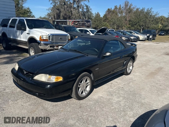 1998 Ford Mustang GT with VIN 1FAFP45X3WF197020, listed as a Copart auction lot 43796325 with 74,844 mi miles and Salvage Title. Bid and sale history available at carsss.com. Image 2.