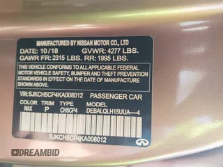 2019 Infiniti QX30 Luxe с VIN SJKCH5CP4KA008012, выставлен на аукционе IAAI как лот 42293620 с пробегом 94 053 миль миль и . История ставок и продаж доступна на DreamBid. Изображение 9.
