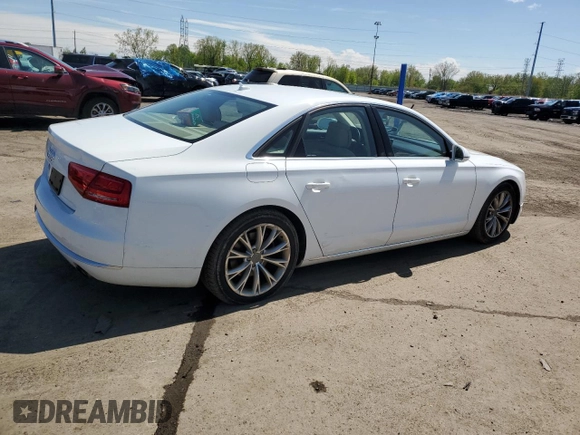 2013 Audi A8 3.0L с VIN WAUAGAFD1DN007447, выставлен на аукционе Copart как лот 54394825 с пробегом 128 729 миль миль и Чистый • Clean title. История ставок и продаж доступна на DreamBid. Изображение 3.