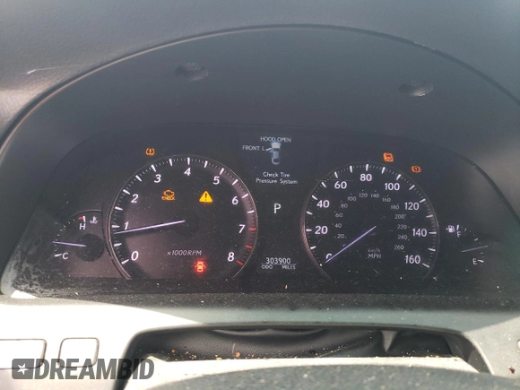 2007 Lexus LS 460 L with VIN JTHGL46F375001826, listed as a Copart auction lot 62425115 with 303,900 mi miles and Clean title. Bid and sale history available at DreamBid. Image 9.