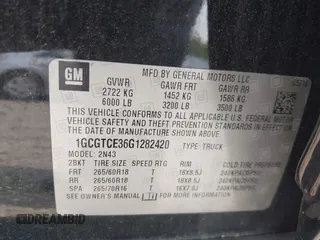 2016 Chevrolet Colorado 4WD LT with VIN 1GCGTCE36G1282420, listed as a IAAI auction lot 42416945 with 199,003 mi miles and . Bid and sale history available at DreamBid. Image 9.