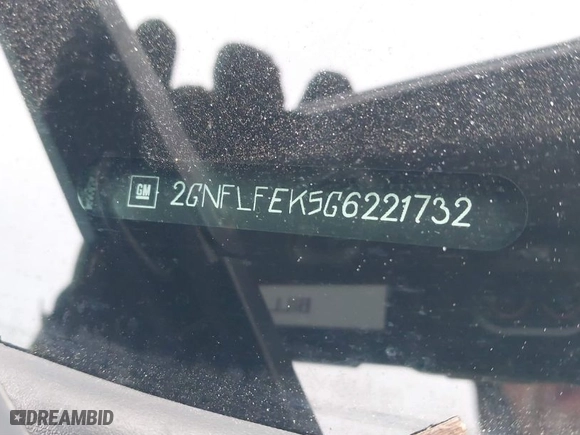 2016 Chevrolet Equinox LT with VIN 2GNFLFEK5G6221732, listed as a IAAI auction lot 41510414 with 160,849 mi miles. Bid and sale history available at carsss.com. Image 9.