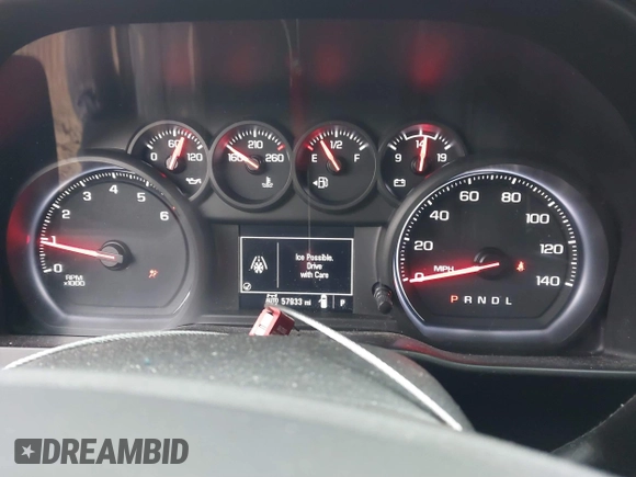 2020 Chevrolet Silverado 1500 Custom Trail Boss with VIN 3GCPYCEF1LG189019, listed as a IAAI auction lot 41491626 with 57,933 mi miles and . Bid and sale history available at DreamBid. Image 7.