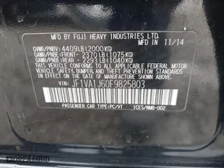 2015 Subaru WRX Limited with VIN JF1VA1J60F9825803, listed as a IAAI auction lot 41692207 with 115,401 mi miles. Bid and sale history available at carsss.com. Image 9.