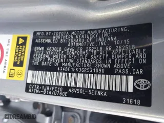 2016 Toyota Camry XLE with VIN 4T4BF1FK3GR531090, listed as a IAAI auction lot 41356836 with 66,107 mi miles. Bid and sale history available at carsss.com. Image 9.