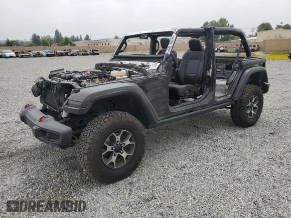 2022 Jeep Wrangler Unlimited Rubicon with VIN 1C4HJXFG6NW125232, listed as a Copart auction lot 55018594 with Not provided miles and Salvage title. Bid and sale history available at DreamBid. Image 1.