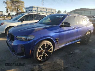 2023 BMW X4 M with VIN 5YM23EC08P9P65351, listed as a Copart auction lot 77847174 with 16,197 mi miles and Salvage Title. Bid and sale history available at carsss.com. Image 1.