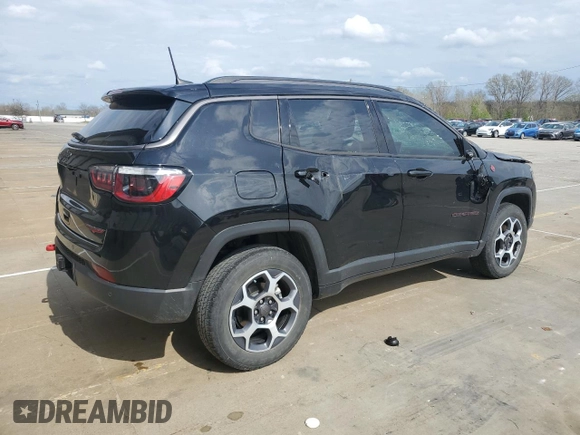 2022 Jeep Compass Trailhawk with VIN 3C4NJDDB1NT108093, listed as a Copart auction lot 51740205 with 45,774 mi miles and Salvage title. Bid and sale history available at DreamBid. Image 3.