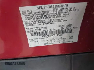 2012 Ford Taurus Limited с VIN 1FAHP2FW9CG137266, выставлен на аукционе IAAI как лот 42665698 с пробегом Не указан миль и . История ставок и продаж доступна на DreamBid. Изображение 9.