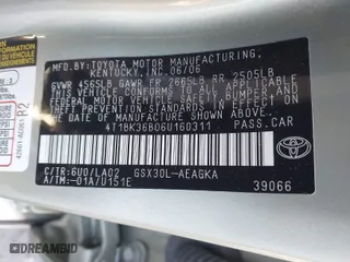 2006 Toyota Avalon XL with VIN 4T1BK36B06U160311, listed as a IAAI auction lot 41865587 with 93,301 mi miles. Bid and sale history available at carsss.com. Image 9.
