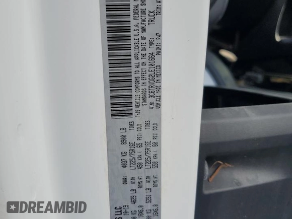 2020 Ram ProMaster Cargo with VIN 3C6TRVDG2LE101664, listed as a Copart auction lot 46073795 with 89,534 mi miles and Non Repairable. Bid and sale history available at carsss.com. Image 14.