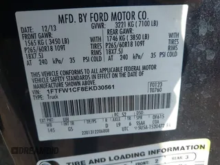 2014 Ford F-150 XL с VIN 1FTFW1CF8EKD30561, выставлен на аукционе IAAI как лот 41880934 с пробегом 180 301 миль миль и . История ставок и продаж доступна на DreamBid. Изображение 9.