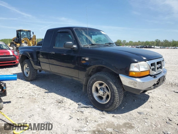 1999 Ford Ranger XLT with VIN 1FTZR15X8XTB13048, listed as a Copart auction lot 53948805 with 154,436 mi miles and Salvage title. Bid and sale history available at DreamBid. Image 4.