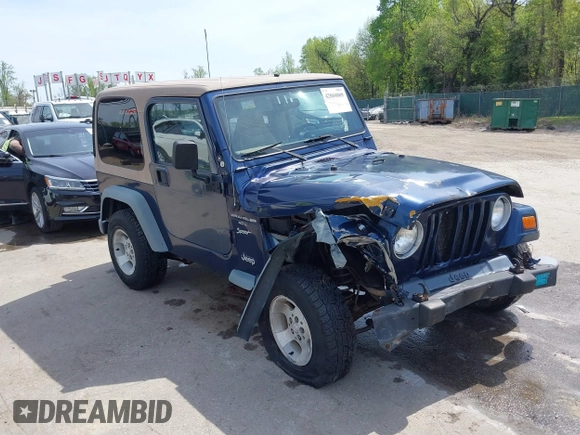 2000 Jeep Wrangler Sport with VIN 1J4FA49S5YP750123, listed as a IAAI auction lot 42060009 with Not Provided miles. Bid and sale history available at carsss.com. Image 1.