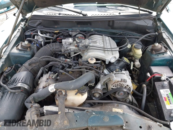 1996 Ford Mustang with VIN 1FALP4041TF145381, listed as a IAAI auction lot 41754114 with 185,072 mi miles. Bid and sale history available at carsss.com. Image 10.