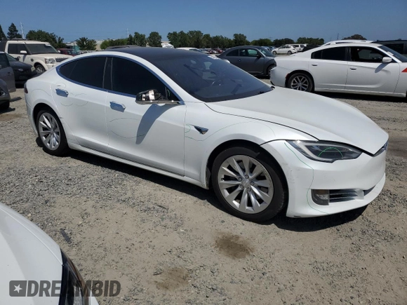 2018 Tesla Model S 75D with VIN 5YJSA1E29JF281143, listed as a Copart auction lot 54208145 with 132,722 mi miles and Salvage title. Bid and sale history available at DreamBid. Image 4.