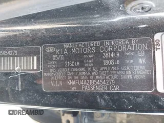 2011 Kia Forte EX z VIN KNAFU4A21B5454279, wystawiony jako IAAI lot #41855102 z przebiegiem 135 173 mil mil oraz . Historia ofert i sprzedaży dostępna na DreamBid. Obrazek 9.