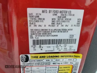 2014 Ford F-150 XL z VIN 1FTFW1ET3EFC62858, wystawiony jako Copart lot #54783125 z przebiegiem 91 352 mil mil oraz Szkoda całkowita • Salvage title. Historia ofert i sprzedaży dostępna na DreamBid. Obrazek 12.