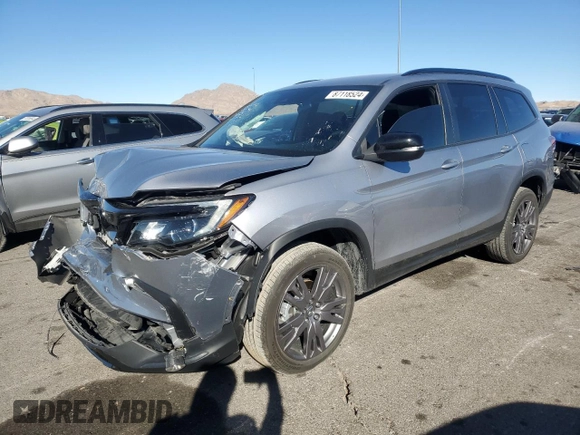 2022 Honda Pilot Sport with VIN 5FNYF6H35NB049576, listed as a Copart auction lot 87118524 with 36,038 mi miles and Salvage Title. Bid and sale history available at DreamBid. Image 1.