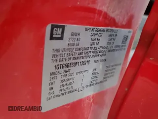 2015 GMC Canyon 4WD SLE with VIN 1GTG6BE30F1136918, listed as a Copart auction lot 82442884 with 102,361 mi miles and Salvage Title. Bid and sale history available at carsss.com. Image 14.