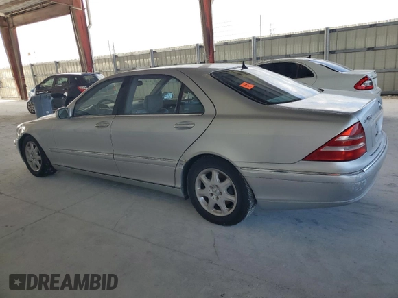 2002 Mercedes-Benz S 430 with VIN WDBNG70J22A278655, listed as a Copart auction lot 58589935 with Not provided miles and Salvage title. Bid and sale history available at DreamBid. Image 2.