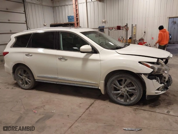 2013 Infiniti JX35 with VIN 5N1AL0MM9DC317221, listed as a IAAI auction lot 41156586 with NaN miles. Bid and sale history available at carsss.com. Image 13.