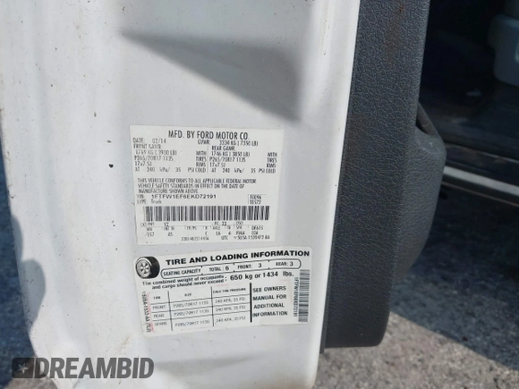 2014 Ford F-150 XL with VIN 1FTFW1EF6EKD72191, listed as a IAAI auction lot 42219411 with 72,947 mi miles and . Bid and sale history available at DreamBid. Image 9.