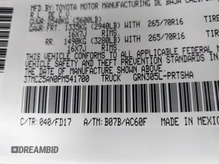 2023 Toyota Tacoma SR z VIN 3TMCZ5AN0PM541700, wystawiony jako IAAI lot #41819408 z przebiegiem 14 216 mil mil oraz . Historia ofert i sprzedaży dostępna na DreamBid. Obrazek 9.